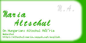 maria altschul business card